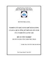 Nghiên cứu khả năng khử hàm lượng cyanua (HCN) tổng số trên bã sắn tươi của vi khuẩn lactic LB2