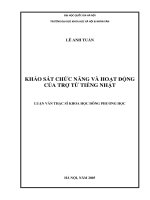 Khảo sát chức năng và hoạt động của trợ từ tiếng Nhật