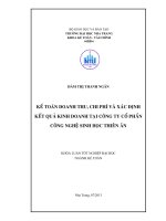 Kế toán doanh thu, chi phí và xác định kết quả kinh doanh tại Công ty cổ phần công nghệ sinh học Thiên Ân