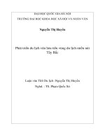 Phát triển du lịch văn hóa tiểu vùng du lịch miền núi Tây Bắc