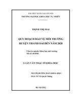 Quy hoạch bảo vệ môi trường huyện Thanh Oai đến năm 2020