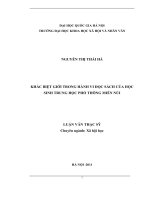 hác biệt giới trong hành vi đọc sách của học sinh trung học phổ thông miền núi