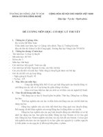 ĐỀ CƯƠNG MÔN HỌC: CƠ HỌC LÝ THUYẾT