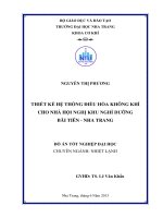 Thiết kế hệ thống điều hòa không khí cho nhà hội nghị khu nghỉ dưỡng Bãi Tiên - Nha Trang