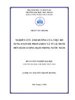 Nghiên cứu ảnh hưởng của việc bổ sung enzyme protamex và tỷ lệ muối đến hàm lượng đạm trong nước mắm