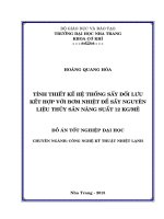 Tính thiết kế hệ thống sấy đối lưu kết hợp với bơm nhiệt để sấy nguyên liệu thủy sản năng suất 12 kg 1 mẻ