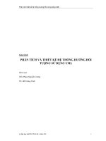 PHÂN TÍCH VÀ THIẾT KẾ HỆ THỐNG HƯỚNG ĐỐI TƯỢNG SỬ DỤNG UML
