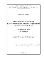 việc làm cho người di cư tự do từ nông thôn ra đô thị khó khăn và sự thích ứng (Qua khảo sát tại thành phố Hà Nội