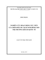 Nghiên cứu hoạt động xúc tiến của điểm đến du lịch Ninh Bình cho thị trường khách quốc tế
