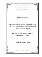 Kế toán doanh thu, chi phí và xác định kết quả kinh doanh tại Công ty TNHH Hoàn Cầu Nha Trang