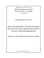 Phân tích tình hình tài chính và dự báo huy động vốn tại Ngân hàng thương mại cổ phần Sài Gòn - Chi nhánh Khánh Hòa