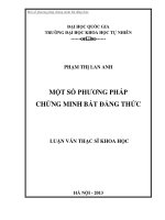 Một số  phương pháp chứng minh bất đẳng thức