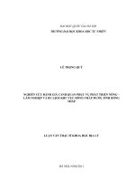 Nghiên cứu đánh giá cảnh quan phục vụ phát triển nông - lâm nghiệp và du lịch khu vực Đồng Tháp Mười, Tỉnh Đồng Tháp
