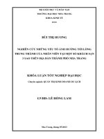 Nghiên cứu những yếu tố ảnh hưởng tới lòng trung thành của nhân viên tại một số khách sạn 3 sao trên địa bàn thành phố Nha Trang