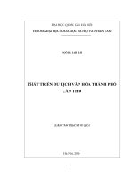 Phát triển du lịch văn hóa thành phố Cần Thơ