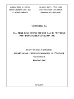 Giải pháp tăng cường thu hút cán bộ nữ trong hoạt động nghiên cứu khoa học