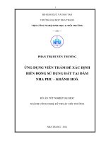 Ứng dụng viễn thám để xác định biến động sử dụng đất tại đầm Nha Phu - Khánh Hòa
