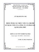 Phân tích cấu trúc vốn và chi phí sử dụng vốn tại Công ty cổ phần du lịch Long Phú
