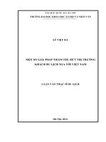 Một số giải pháp nhằm thu hút thị trường khách du lịch Nga tới Việt Nam