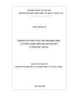 Chính sách thúc đẩy tiến bộ khoa học và công nghệ trên địa bàn huyện ở tỉnh Sóc Trăng