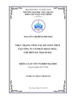 Thực trạng công tác kế toán thuế tại Công ty cổ phần khai thác, chế biến đá Thạch Hải