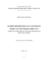 Sự biến đổi đời sống của người dân ở khu vực đô thị hóa hiện nay  (Nghiên cứu trường hợp tại xã Lộc Hòa, thành phố Nam Định, tỉnh Nam Định