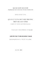 Quản lý xung đột môi trường trên địa bàn tỉnh (Nghiên cứu trường hợp tỉnh Hà Giang