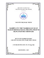 Nghiên cứu thử nghiệm sản xuất Oligochitosan bằng phương pháp sử dụng Enzyme Chitinase