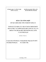 ĐÁNH GIÁ TÁC ĐỘNG CỦA VIỆC SỬ DỤNG NHÓM THUỐC BẢO VỆ THỰC VẬT THÔNG DỤNG KHI CANH TÁC LÚA 3 VỤ TRONG VÙNG ĐÊ BAO ĐẾN MÔI TRƯỜNG ĐẤT, NƯỚC VÀ SẢN PHẨM GẠO