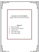 BÀI BÁO CÁO CUỐI KHÓA Đề tài: Golden Communication Group