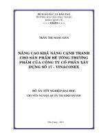 Nâng cao khả năng cạnh tranh cho sản phẩm bê tông thương phẩm của công ty cổ phần xây dựng số 17 VINACONEX