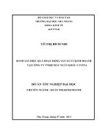 Đánh giá hiệu quả hoạt động sản xuất kinh doanh tại công ty TNHH may xuất khẩu CAVINA