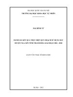 Đánh giá kết quả thực hiện quy hoạch sử dụng đất huyện Nga Sơn tỉnh Thanh Hóa giai đoạn 2001 - 2010