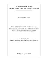 Hoàn thiện công nghệ nhằm nâng cao năng lực cạnh tranh của Công ty Cổ phần Thủy sản Trường Phú, tỉnh Bạc Liêu