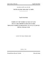 Nghiên cứu thử nghiệm vật liệu sắt nano đề xử lý Diclodiophenyltricloetan ( DDT) trong đất ô nhiễm tại kho Hương Vân, Xã Lạc Vệ, Huyện Tiên Du, Tỉnh Bắc Ninh