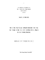 Thực trạng và giải pháp cho hoạt động xuất khẩu thủy sản tại Công ty Cổ phần Hải sản Nha Trang
