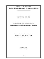 Nghiên cứu xây dựng sản phẩm du lịch liên kết vùng Thái Nguyên – Bắc Cạn – Cao Bằng