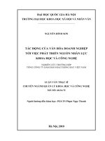 Tác động của văn hóa doanh nghiệp tới việc phát triển nguồn nhân lực khoa học và công nghệ