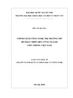 Chính sách công nghệ thị trường mở để phát triển bền vững ngành Viễn thông Việt Nam