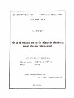 Vấn đề kế thừa giá trị truyền thống của dân tộc ta trong bối cảnh toàn cầu hoá