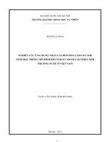 Nghiên cứu ứng dụng than cacbon hóa làm giá thể sinh học trong mô hình Bio-toilet nhằm cải thiện môi trường nước ở Việt Nam