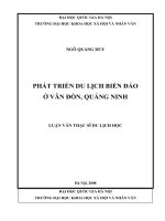 Phát triển du lịch biển đảo ở Vân Đồn, Quảng Ninh
