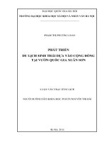 Phát triển du lịch sinh thái dựa vào cộng đồng tại vườn quốc gia Xuân Sơn