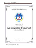 Khảo sát đánh giá các nguồn nước thải trong trường đại học kinh tế quốc dân và đề xuất các giải pháp giảm thiểu, xử lý