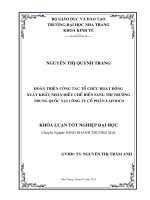 Hoàn thiện công tác tổ chức hoạt động xuất khẩu nhân điều chế biến sang thị trường Trung Quốc tại công ty cổ phần LAFOOCO