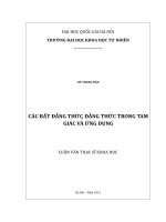 Các bất đẳng thức, đẳng thức trong tam giác và ứng dụng
