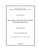 Phát triển du lịch cộng đồng ở huyện Buôn Đôn tỉnh Đăk Lăk