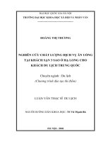 Nghiên cứu chất lượng dịch vụ ăn uống tại khách sạn 3 sao ở Hạ Long cho khách du lịch Trung Quốc