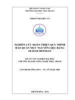 Nghiên cứu hoàn thiện quy trình bảo quản mực nguyên liệu bằng Oligochitosan