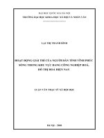 Hoạt động giải trí của người dân tỉnh Vĩnh Phúc sống trong khu vực đang công nghiệp hóa, đô thị hóa hiện nay